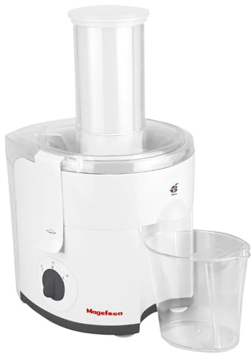 Magefesa Tonico - Extractor de Jugo, 600W, Función Turbo, Tamiz de Acero Inoxidable, Depósito de Pulpa, Limpieza Sencilla, Base Antideslizante