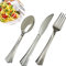 36Pc Strong Re-Usable Cutlery Set in Metallic/Silver Finish