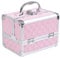 HOMCOM Maletín de Maquillaje Organizador Cosméticos Profesional Estuche de Maquillaje Caja de Belleza Portátil con Espejo Cerradura Varios Compartimientos 20x15x15cm Aluminio
