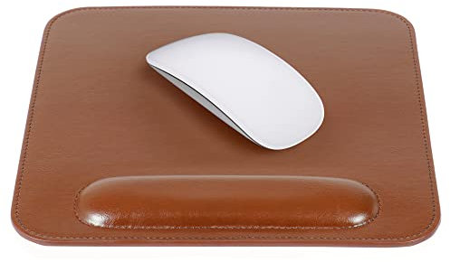 LONDO Leather Mousepad with Wrist Rest (Light Brown)