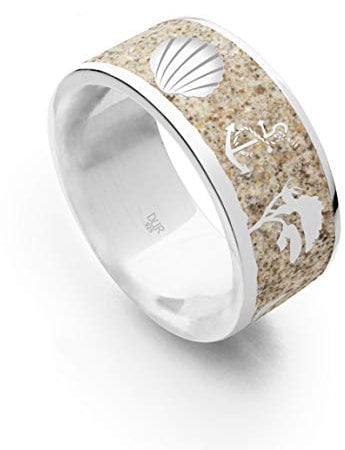 DUR Schmuck Unisex Ring OSTSEE, Strandsand, Silber 925/- rhodiniert (R5229) (68 (21.6))