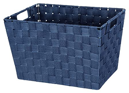 WENKO Aufbewahrungskorb Adria M Dunkelblau - Badkorb, Polypropylen, 35 x 22 x 22.5 cm, Dunkelblau