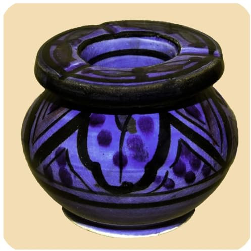 Marokkanischer Sturmaschenbecher Aschenbecher Keramik Windascher Ascher Orient Deko klein Farbe Blau