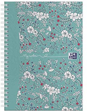 Oxford Floral A5 Notizbuch, Hardcover, Spiralbindung, liniert, 140 Seiten, 1 Notizbuch