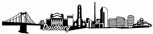 Samunshi® Duisburg Skyline Wandtattoo Sticker Aufkleber Wandaufkleber City Gedruckt Duisburg 120x26cm schwarz