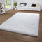 TT Home Hochflor-Teppich Für Wohnzimmer, Shaggy Mit Glitzer-Garn, Einfarbig In Weiß, Größe:140x200 cm