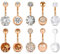 D.Bella 14G CZ Inlaid Bauchnabelpiercing Chirurgenstahl Damen Umkehren Klar CZ Nabel Piercing Bauchnabel 10MM Banane Barbell Piercing