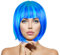 Plitsch Platsch Perücke Bob Pagenkopf Cabaret Wig Kurzhaar Charleston Perücken Fasching Karneval Halloween Motto Party - 24 Farben Varianten für Erwachsene, One Size (blau-türkis)