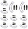 XNJIHWA 10 Sets Bike V Brake Noodle Cable Guide Pipe Stainless Steel Cable Bend Tube Pipe with Rubber Boots for Road Mountain Bicycle Repair Tool Accessories