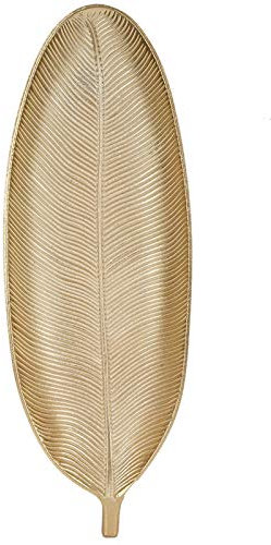 Banana Leaf Plate Trinket Tray Decorative Tray,Nuts Snacks Tray 1Pcs Afternoon Tea Serving Tray Non-Deformation Dessert Serving Plate, Fruit Dishes(Gold-Leaf-Small)