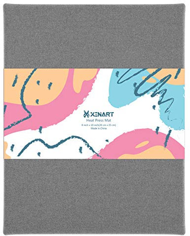 XINART Hitzepress Schutzmatte für Cricut Easy Press Hitzepress Maschinen und HTV Press Matte zum Aufbügeln Heat Press Mat Transfer der Bügelisolierung 8X10Zoll (20,5CM * 25,4CM) Grau