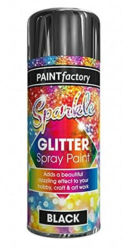Paint Factory Sparkle Glitter Spray Paint 200ml Black Pack of 2