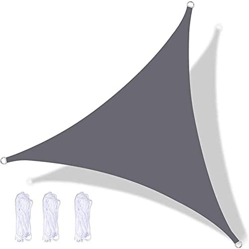 DKLE Voile D'Ombrage ImperméAble Protection Solaire 3.5x3.5x3.5 m, Toile D'Ombrage Impermeable Triangulaire, Auvent ImperméAble avec Accessoires, pour Jardin ExtéRieur Terrasse Cour
