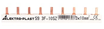 PIN Stromschiene 3P 10mm2 63A 9 Pin IZS10/3F/9 45.219 Elektro-plast Spatel 5901769013537