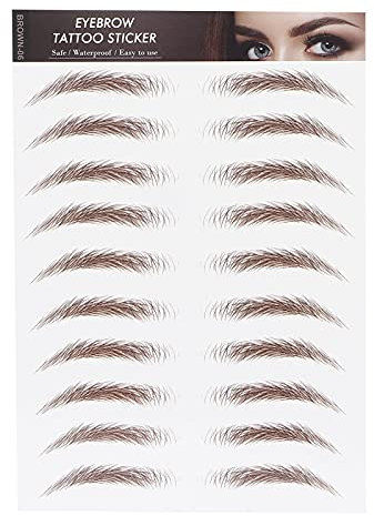 6D Augenbrauen Tattoo Aufkleber Professioneller Wasserdichter Augenbrauen Transfer Aufkleber Augenbrauen Makeup Tool für Frauen und Mädchen (Braun)(BRAUN-06)