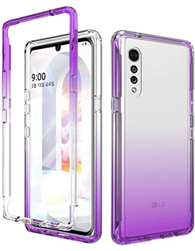 SEAHAI Hülle für LG Velvet 5G/4G, Durchsichtig Stoßfest Handyhülle Robuste Silikon Schutzhülle, Farbverlauf Ultradünne Weich TPU Bumper Cover Case für LG Velvet 5G/4G, Lila