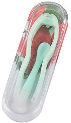 wirlsweal Contact-Lenses Case Set, Arc Design Reusable Green, Contact Lenses Inserter Removal Tool for User, Portable