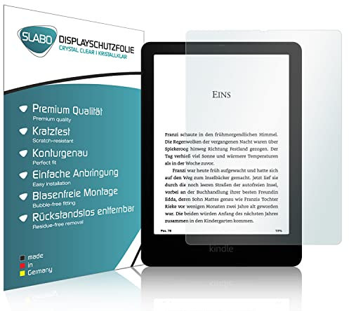 Slabo 2 x Displayschutzfolie kompatibel mit Amazon Kindle Paperwhite Signature Edition (11. Generation | 2021) Displayschutz Schutzfolie Folie Crystal Clear KLAR