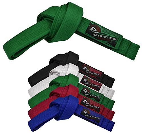 Athletics Gear AG Martial Arts Karate Gürtel, 100% Baumwolle mit mehreren Nähten, Gürtel für BJJ, Judo, Taekwondo und Karate (Grün, 280 cm)