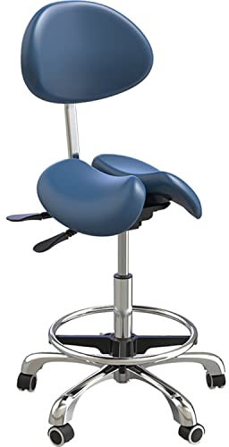 GUNEL Ergonomischer Sattelhocker im geteilten Stil Rollhocker Medizinischer Zahnhocker Höhenverstellbarer Zahnarztstuhl PU-Leder Drehhocker für Krankenhaus Labor Salon Büro Zuhause (Size : E)