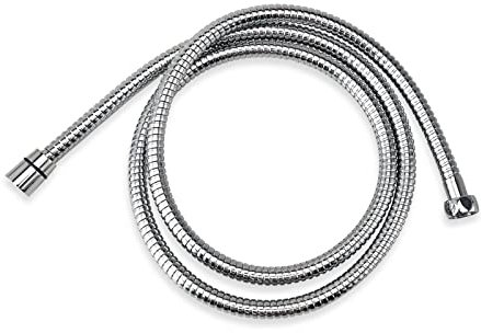 EMKE 1.7m Shower Hose, Anti-Kink Stainless Universal Replacement Shower Hose with Plastic Washers - Chrome