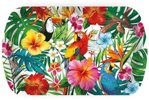 FIESTAS GUIRCA Wiederverwendbares Hawaii-Tablett (39 x 24 cm), Wiederverwendbare Tischdekoration für Abschlussfeiern und Hawaii-Feiern, ideal für Sommerveranstaltungen, Mehrfarbig