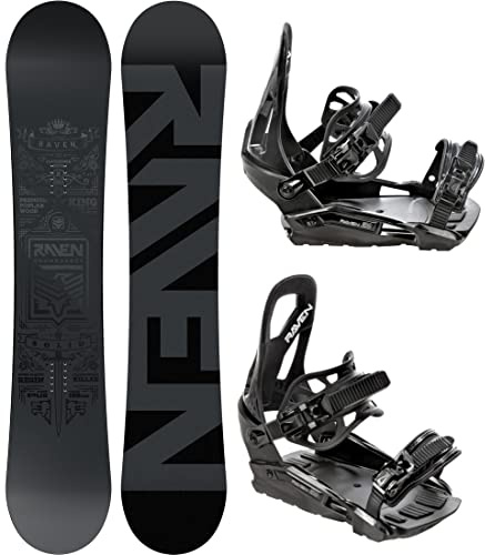 RAVEN Snowboard Set: Snowboard Solid Steel + Bindung s230 (158cm, s230 Black M/L)