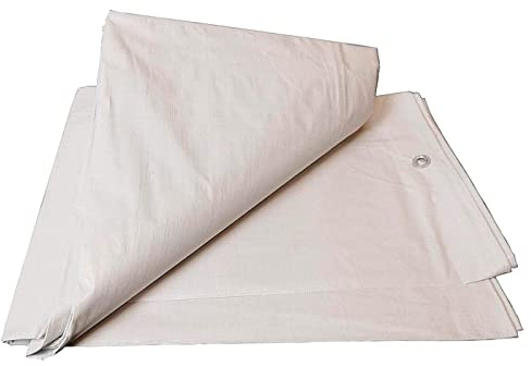AC - Toldo/Lona de Polietileno para Exteriores, Fabricado en España, Gramaje de 90 con un tamaño de 4 x 6 Metros e Impermeable - Color Blanco