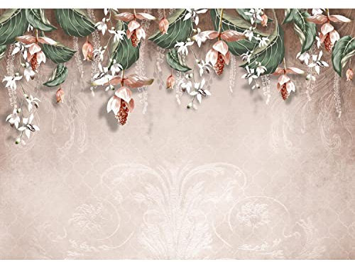 Runa Art Fotomurales Flores Abstracto 352 x 250 cm Fondo De Pantalla XXL Moderna Decoración De Pared Sala Cuarto Oficina Salón Gris 9566011a