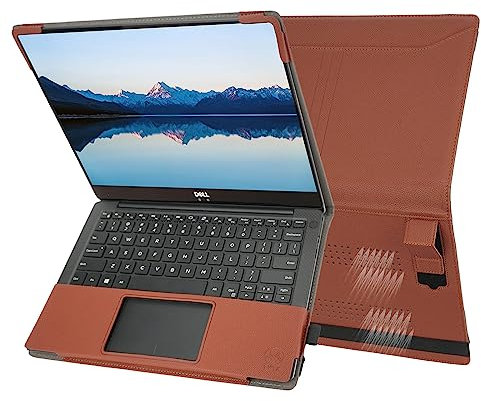TYTX Custodia a libro in pelle PU compatibile solo per notebook Dell XPS 13 9370 9380 9305 7390 non 2 in 1 2018 ~ 2022 (marrone)