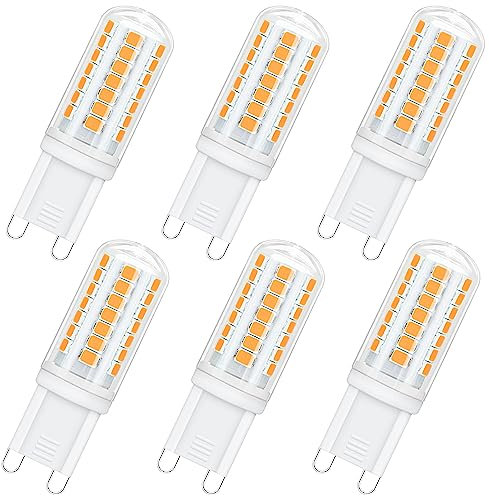 PURSNIC G9 LED Bulbs Dimmable, 3W Equivalent to 25W Halogen, Warm White 350LM, Energy Saving Capsule Light Bulbs, CRI>83, 6 Pack