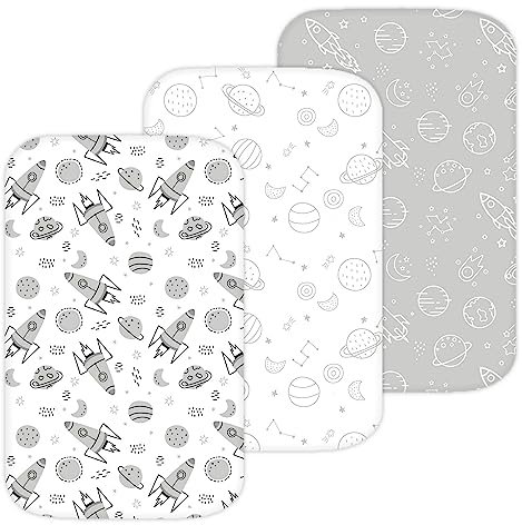 TansyPanda Stubenwagen-Bettlaken für Mika Micky, Evolur, Larex, Taylengrow Baby, Newton Baby-Nachttisch von TansyPanda, 3-teilig, 83 x 50 cm, ultraweich, atmungsaktiv, eng anliegende Passform