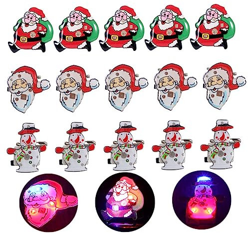 COLLBATH 25pièces Lumineuse De Noël Forme De Père Noël Éclairage Accessoires Festifs Pour Garçon Fille Pour Fêtes