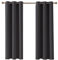 Ev Dekor® EVCRTN01 Thermal Blackout Curtains for Bedroom, Offices, Hotels Windows 90(228cm) Wide X 108(274cm) Long, Charcoal - 2 Panels with Tie Backs