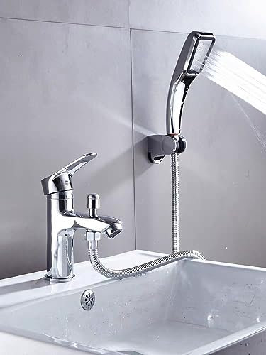 Einlocharmatur Einhand-Waschtischarmatur, Alu-Einzelloch (Duschrohr + Wandsitz + Handbrause)