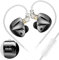 KZ D-FI - Auriculares intraurales de 4 niveles con monitor personalizable, sintonización de alta fidelidad, auriculares Zobel con diseño de circuito de red (con micrófono con interruptores)