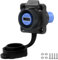 CNLINKO LP-16 Typ-C-Port Wasserdichter Steckverbinder, 4-Loch-Panel-Montagebuchse mit Dichtungsabdeckung, IP67 Mated Protection (Plastikmodell)