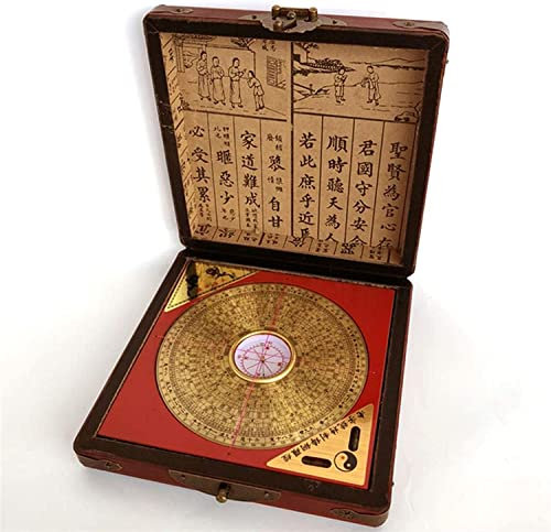 Feng Shui Kompass, Feng Shui Dekorationen, Kompass Vintage Messing Luo Pan Chinesisch Feinkupfer Hochpräzise Antik 3 Zoll 5 Zoll 8 Zoll Kompass in Geschenkbox (Color : 3 inch gift box) (8 Inch Gift Bo