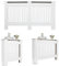 Radiator Cover White, Large Radiator Shelf Tall Radiator Cover Vertical Slatted Grill Cabinet Shelf Modern Radiator Covers MDF Wood Cabinet Shelf Heating Covers for Living Room Hallway (Small, White)