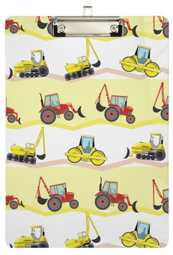 Naanle Traktor Eimer LKW Klemmbrett Kunststoff Klemmbrett A4 Standard Briefgröße 22,9 x 31,8 cm mit niedrigem Profil Metallclip dekorative Klemmbretter für Büro Klassenzimmer