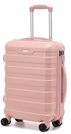 CMY Suitcase Large Lightweight Hard Shell ABS Large Suitcase 4 Dual Spinner Wheels Hold Check in Luggage 3 Digit TSA Combination Lock (Pink)