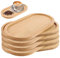 VIDETOL 8 Stück Bambus Tablett Ovale, 10 x 20 x 1 cm Holztablett Klein, Servierplatte Holz für Kuchen, Urlaubssnacks, Kaffee
