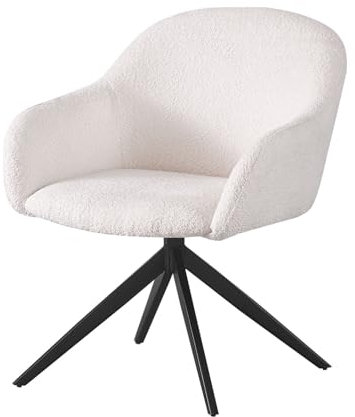 B&D home XXL Esszimmerstuhl Lena | Loungesessel & Polsterstuhl mit breiter Sitzfläche | Industrial Design für Wohnzimmer, Schlafzimmer & Esszimmer | Bequem & modern in Creme, 14502-CREM