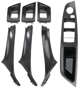 For BMW 5 Series For F10 For F11 520d 525d 530d 535i 2010-2017 Carbon Fiber LHD Car Interior Door Handle Inner Panel Trim Interior Door Handles (Size : RHD Carbon)
