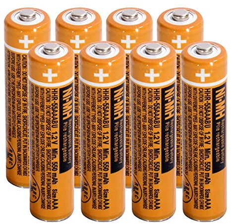 Akku für Telefone Panasoni AAA 1,2V NiMH 550mah 8 Stück Wiederaufladbare AAA Batterien für BT Gigaset Panasoni Schnurlose Telefone HHR-55AAABU
