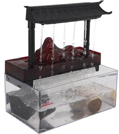 HEEPDD Zimmerbrunnen Tischbrunnen Wasserfallbrunnen Entspannungswasserspiel Feng Shui Zen Meditation Tischbrunnen mit LED-Licht für Innenräume zu Hause und Im Büro