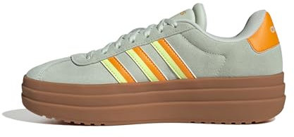 Adidas Damen Vl Court Bold Sportswear Sneaker, Leinengrün/Crew Orange/Gelb, 6.5