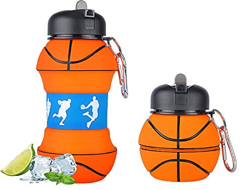 QTANZIQI Silicone Collapsible Drink Bottle For Kids - Football Water Bottle, Foldable Kids Water Bottle With Keyring, Food Grade Silicone & BPA Free B 550Ml/19Oz silk pillowcase