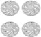 Jemcgrl 4 PièCes SéRies Assiettes à HuîTres en Acier Inoxydable Assiettes à HuîTres en Forme de Coquille Conteneur D'HuîTres avec 8 Fentes pour Sauce Aux HuîTres