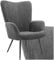 tectake® Skandinavischer Stil Ohrensessel, Sessel Hygge mit Breitcordbezug, Sessel Wohnzimmer, Schlafzimmer, Esszimmerstuhl, Statement Piece Loungesessel, belastbar bis 150 kg - anthrazit/schwarz